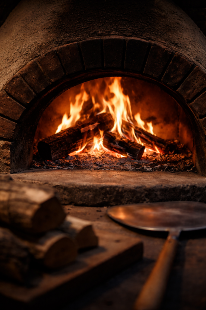 Deze afbeelding is voor bij een stukje tekst over het bakken van pizza