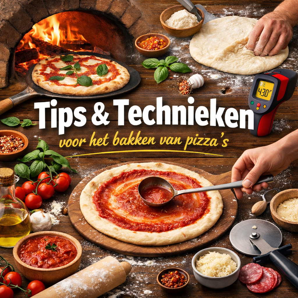 afbeelding behorende bij een pagina die gaat over tips en technieken voor pizza bakken