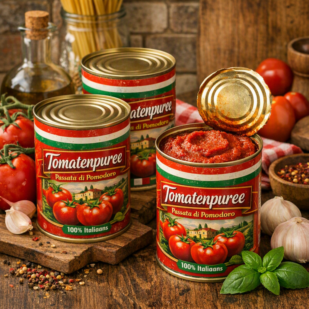 afbeelding van een paar blikjes tomatenpuree