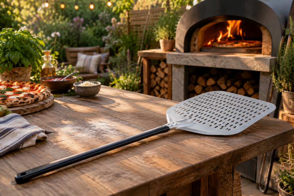 foto ter illustratie bij Hendi pizzaschep met lange steel