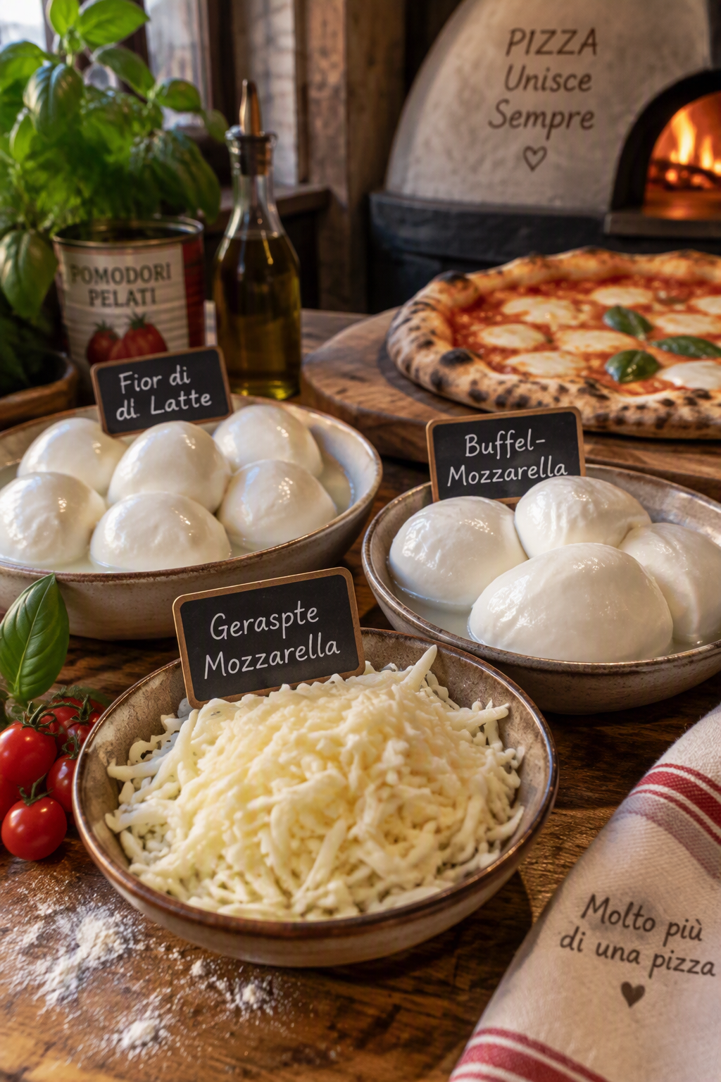 foto ter illustratie bij een pagina over mozzarella voor de pizza